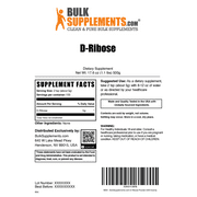 BulkSupplements D-Ribose Powder - Dietary Supplement, Ribose Supplement - Unflavored, 5g per Serving, 500g (1.1 lbs)