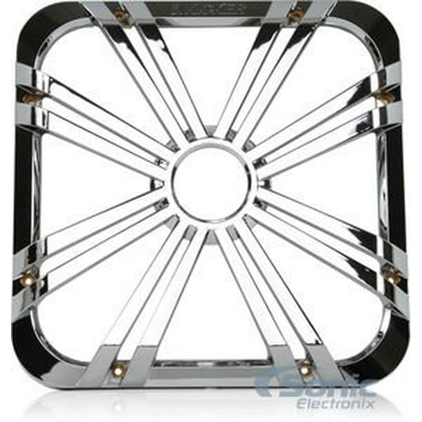 Kicker 11L712GLCR LED, Chrome 12Inch Square Subwoofer Grille for 11S12L7
