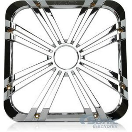 Kicker 11L712GLCR LED, Chrome 12-Inch Square Subwoofer Grille for