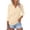 Beige, variant on JULMCOMO 3/4 Sleeve Shirts for Women Casual Loose Blouses Summer V Neck Three Quarter Length Tee Tops