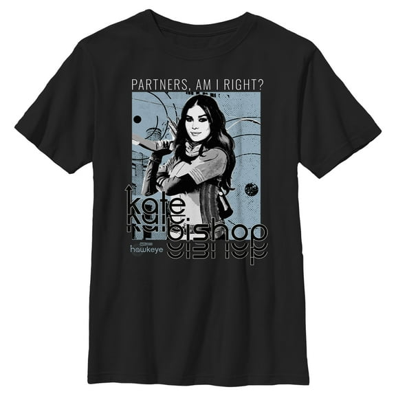 Boy's Marvel Hawkeye Partners Graphic Tee Black Large