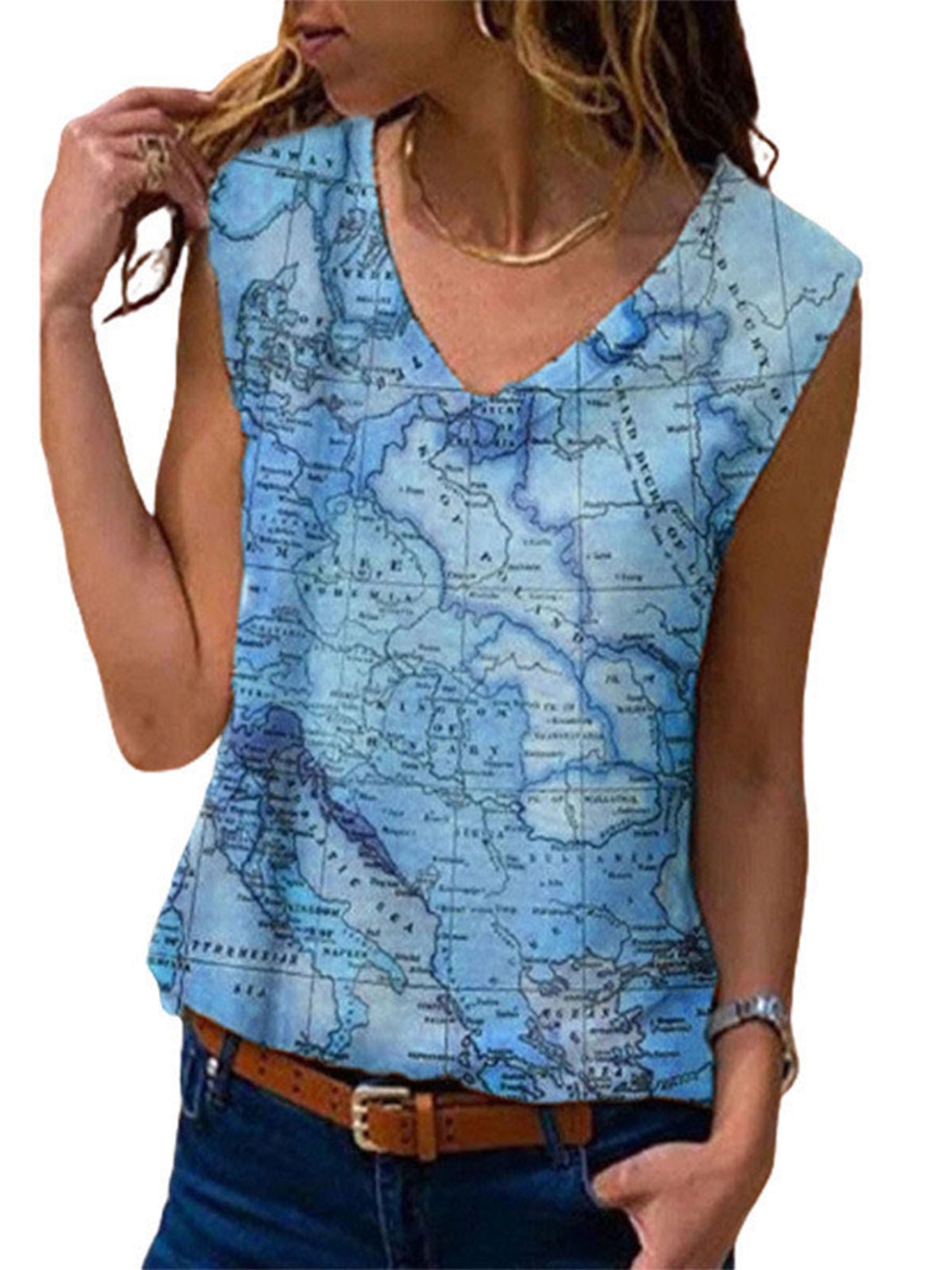 Womens Summer Tops,Sexy Short Sleeves Casual Fashion Sleeveless Rose Print Tunic Top Chain T-Shirt Blouse Shirt Cami Top Womens Summer Tops,Sexy Short Sleeves Casual Fashion Sleeveless Rose Print Tunic Top Chain T-Shirt Blouse Shirt Cami Top
