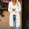 thumbnail image 4 of Long Cardigan Sweaters for Women 2025 Fall Winter Long Sleeve Cable Knit Open Front Button Sweater with Pockets, 4 of 6