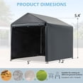 thumbnail image 2 of Hommow Outdoor 5" x 7.2" x 5.4" Black Storage Shed Carport Canopy, 2 of 7