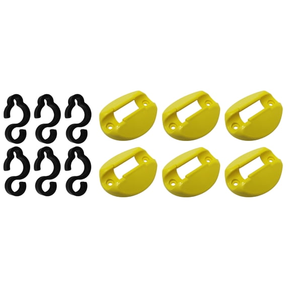 12 Piece Dock Electrical Marine Shore Power Cable Cord Holder Kit - includes (6) S-Style Hanging Clips & (6) Dock Mount Holder Clips