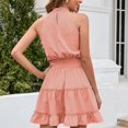 thumbnail image 3 of Beshee Spring Summer Dresses for Women Casual Sleeveless Pleated Speed Waist Sexy Mid Length Dress Womens Dresses Pink XXL, 3 of 4