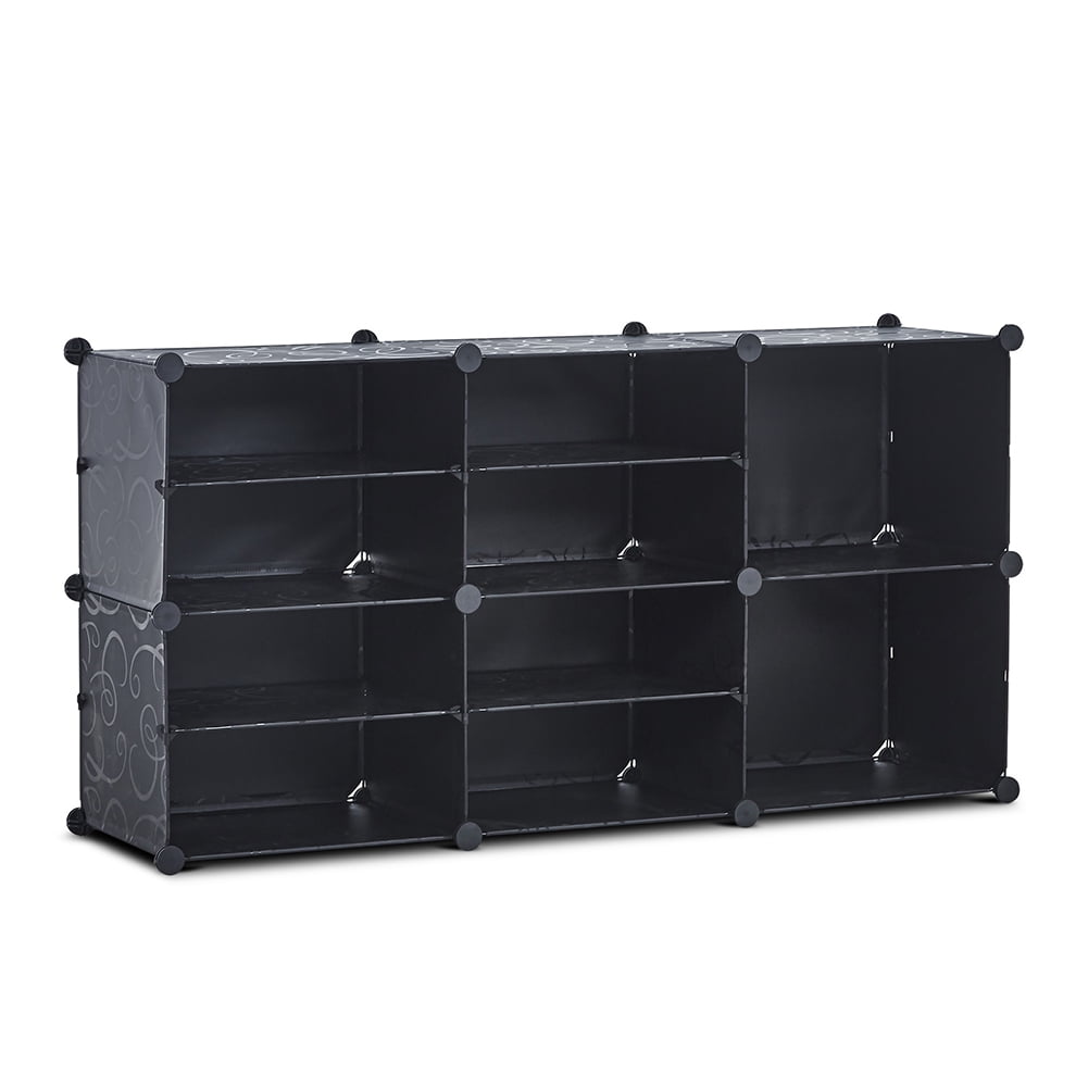 Private Jungle Stackable Shoe Cabinet Plastic Shoe Cabinet, Durable Modular Shoe Cabinet in Corridor