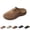 Khaki, variant on Women's Cutout Slip-On Mule Sandals Breathable Closed Toe Wedge Casual Footwear Pink 38