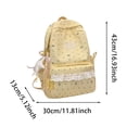 thumbnail image 4 of Weebloom Bow School Backpack For Kids Girls Cute Lace Print Full Coverage Casual Daypack Travel Large Bookbag Middle High School College White, 4 of 5
