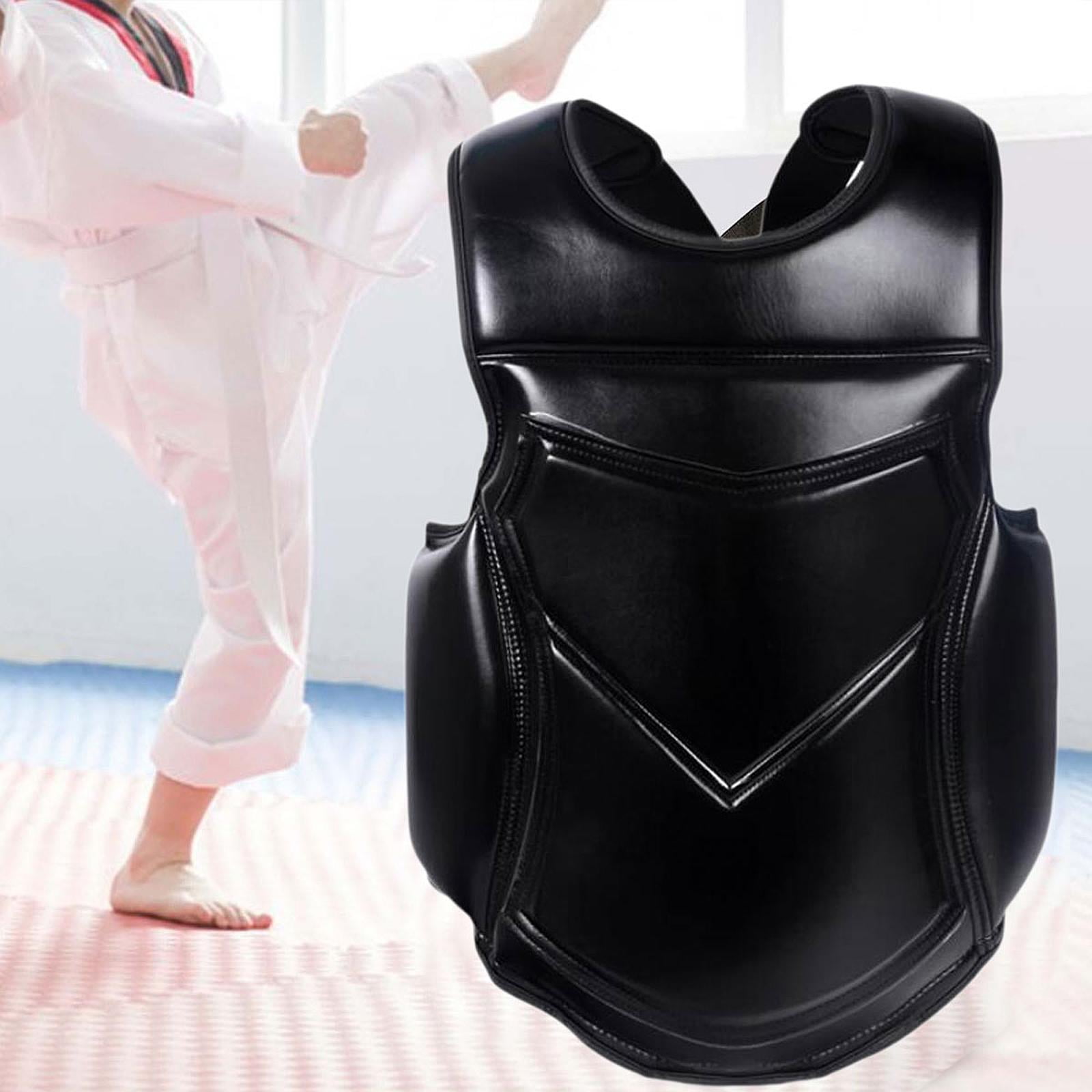 Protège-poitrine De Boxe/karaté – Mousse Absorbante, Sangles Ajustables, Taille 160-180 Cm, Noir/rouge, Pour MMA Muay Thai