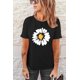 thumbnail image 1 of ABPHQTO Camiseta estampada floral negra de mujer, 1 of 5