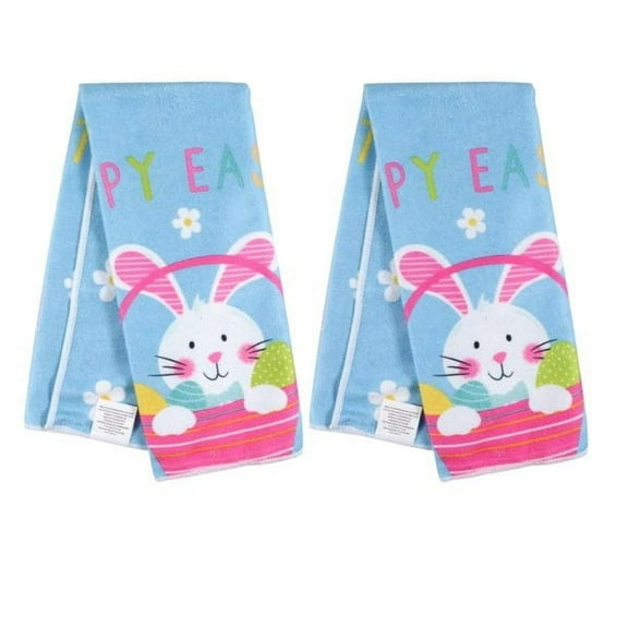 Easter Dish Towels Set of 2 | Easter Towels | Spring Kitchen Towels | Easter Hand Towels for Bathroom | Easter Hand Towels | Easter Kitchen Towel set | Bunny Decorative Happy Easter Towels Kitchen