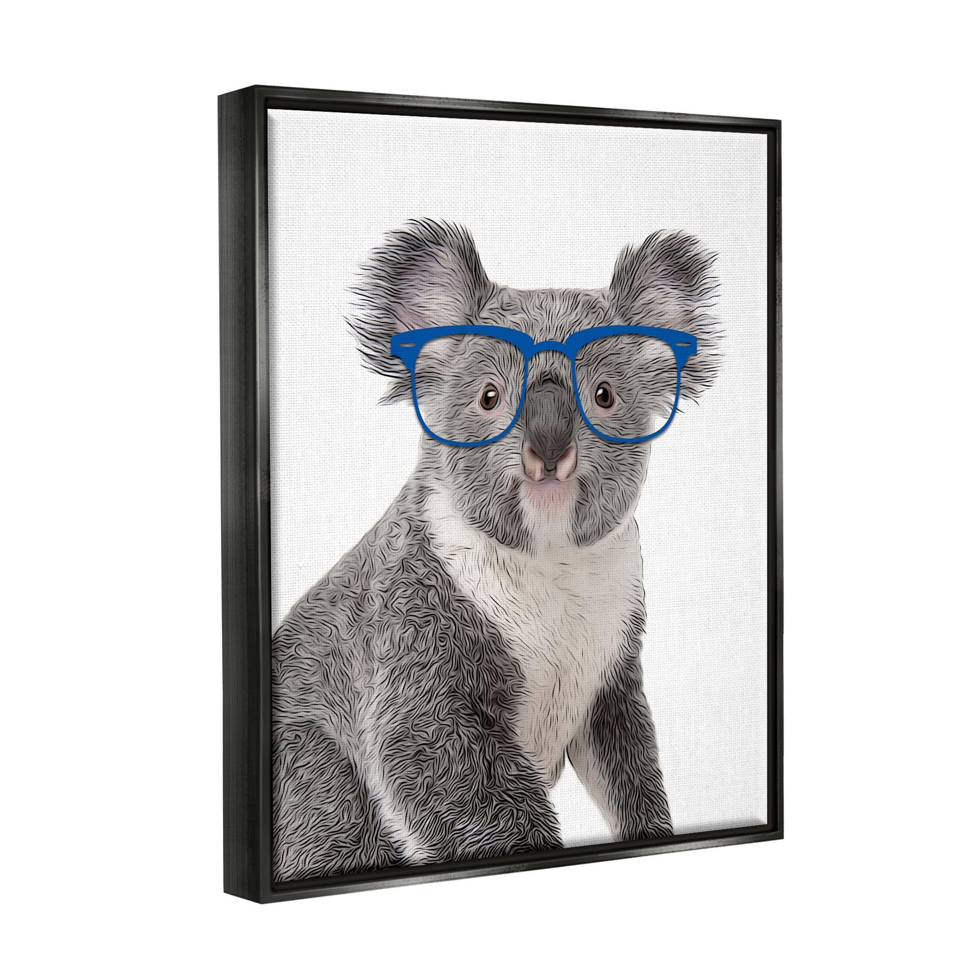 Stupell Industries Wild Koala Wearing Glasses Animal Animals & Insects Painting Black Floater Framed Art Print Wall Art