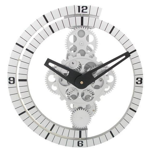 12 in. MovingGear Wall Clock in Silver