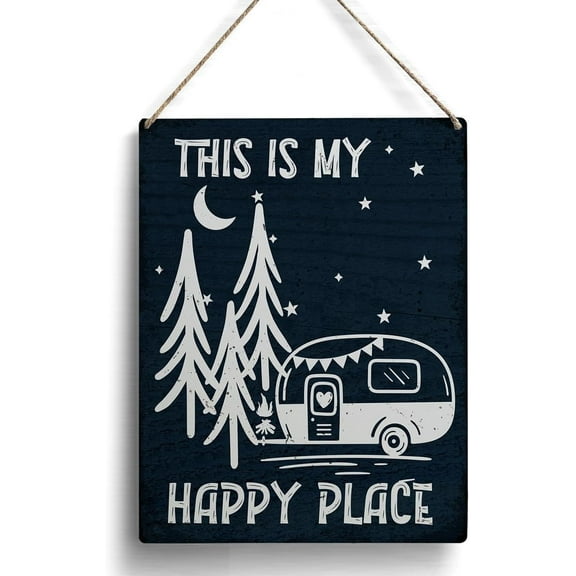 Farmhouse Camping RV Wooden Sign Artwork, Camper Camping Wood Sign Wall Art Hanging Sign Home Outdoor Decor 8x10 Inch