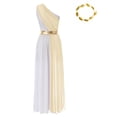 thumbnail image 5 of YiZYiF Toga Costume for Women's Egyptian Greek Roman Queen Cosplay Halloween Carnival Party Dress Champagne-A M, 5 of 6