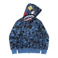thumbnail image 1 of Nueva tendencia tiburón sudadera con capucha estampado de camuflaje algodón casual suelta cremallera chaqueta con capucha para hombres mujeres Xinda, 1 of 2