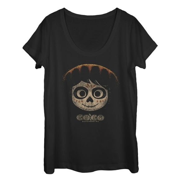 Women's Coco Miguel Skeleton Hat Scoop Neck Black Large