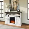 Whalen Allston Barn Door Fireplace TV Stand for TVs up to 58", White