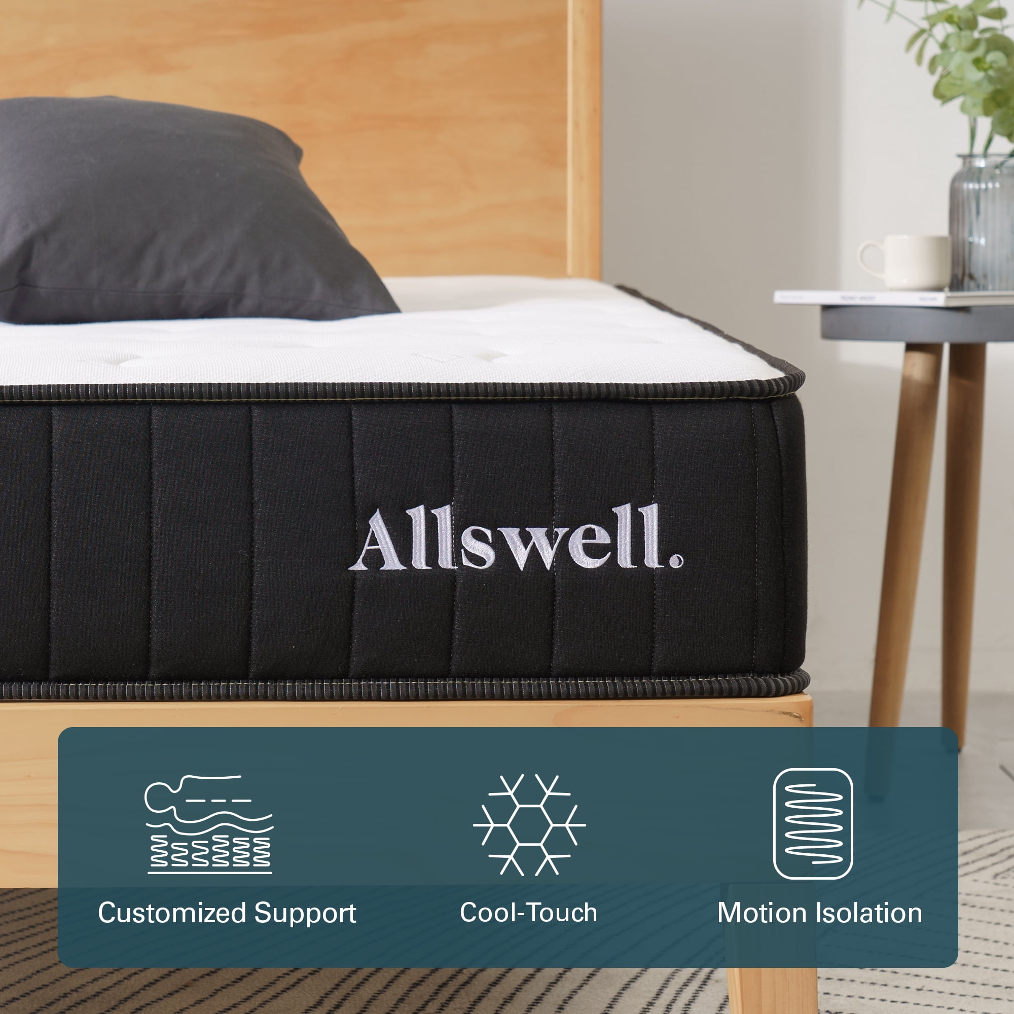 Allswell King 10" Hybrid Mattress in a Box,Gel-Infused Cooling Foam, Pressure Relief, Cool-to-Touch Cover