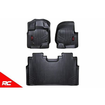 Rough Country Floor Liners (fits) 2015-2019 F150 ( F-150 ) SuperCrew Bucket 1st 2nd Row M-51512 Weather Floor