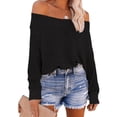 thumbnail image 2 of Fesfesfes 2022 Fall And Winter Sweater Women's Solid Color Sweater Casual Loose Blouse Tops Tops on, 2 of 8