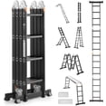 thumbnail image 2 of Multi-Purpose Folding Ladder  Tall Extension Step Ladder  A  Step Telescoping Ladder  Reach Height Heavy Duty Adjustable Ladder   Capacity for Home Outdoor, 2 of 3
