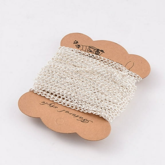 10 m Iron Twisted Chains Curb Chains Unwelded Silver Color Plated Link:3x5mm 0.8mm thick