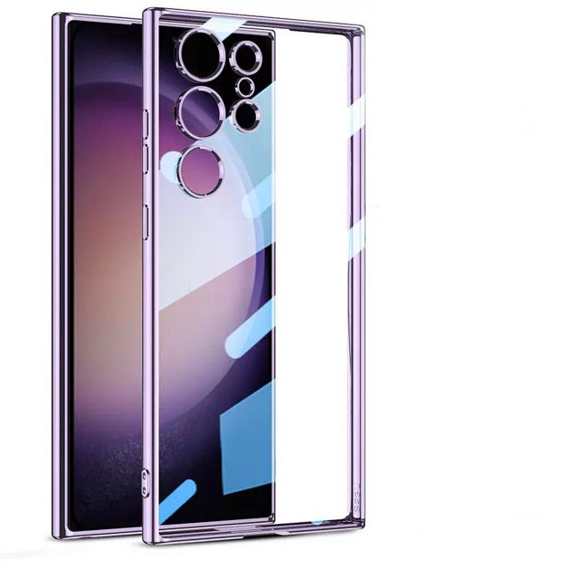 Funda fina transparente chapada de lujo para Samsung Galaxy S23 S22 S21 FE S20 Ultra Plus A53 A13 5G funda protectora para cámara a prueba de golpes