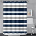 thumbnail image 2 of Stripes Fabric Bathroom Shower Curtain Dark Blue Grey Modern Aesthetics Minimalist Shower Curtain with Hooks Polyester Waterproof Abstract Artistic Shower Curtain Decor, 72x84 Inch, 2 of 6