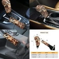 thumbnail image 6 of Garronmavis Brown Cow Print Car Seat Cover Set 11 Pack Vehicle Seat Cover with Lanyards Key Holder,Bottle Holder Pad,Cars Headrest Protector,Gear Shift Knob & Handbrake Cover, All Seasons Use, 6 of 7