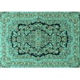 thumbnail image 1 of Ahgly Company Machine Washable Indoor Rectangle Persian Turquoise Blue Traditional Area Rugs, 2' x 4', 1 of 4