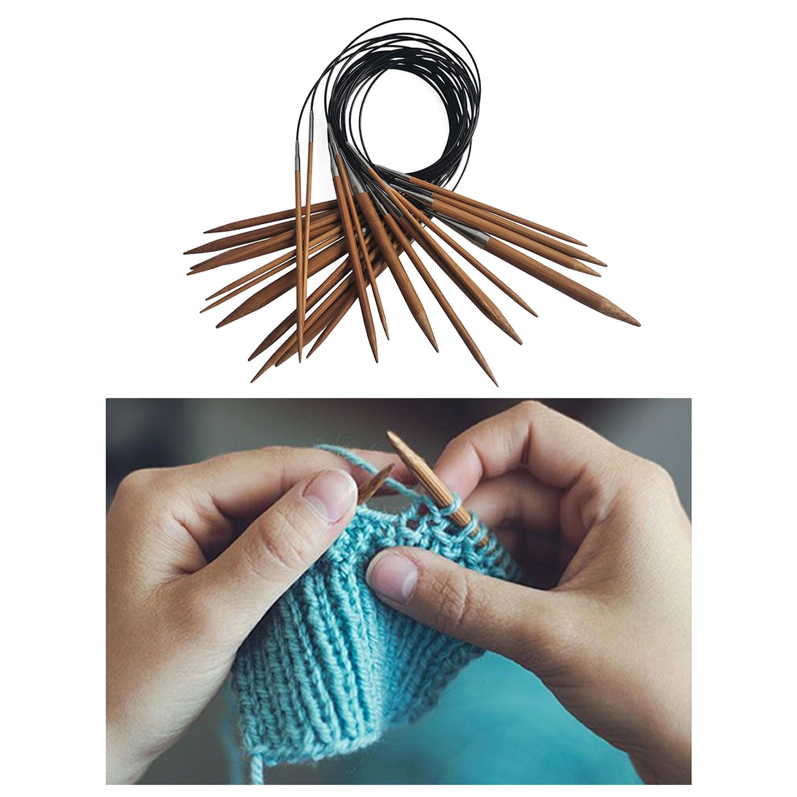 GUOOL Bamboo Circular Knitting Needle Set,31.5-inch Length for Handmade DIY Weave Yarn , Size 2.75/3.25/3.5/3.75/4.0/4.5/5.0/5.5/6.0/7.0/8.0/9.0/10mm