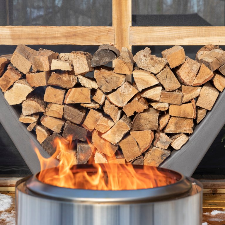 Step2 Longhorn Firewood Rack Plastic Indoor Outdoor Log Holder 27H x 58W  - Walmart.com