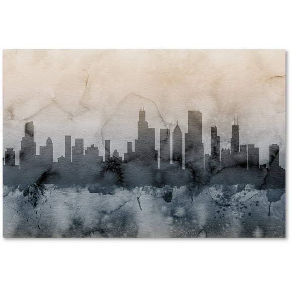 Trademark Fine Art "Chicago Illinois Skyline V" Canvas Art by Michael Tompsett