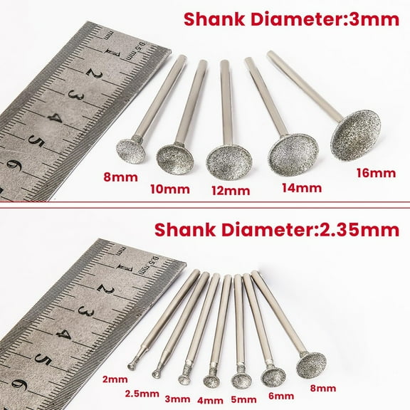 12Pc Stone Carving Set Emery Burr Bits Polishing Kits Rotary Tools Accessories