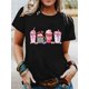 thumbnail image 1 of Camiseta con estampado de corazón y bebida para San Valentín, manga corta, cuello redondo, informal, para verano y primavera, para mujer, para adultos, hombres, mujeres, adolescentes, jóvenes., 1 of 4