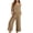 Khaki, variant on Women's Sleeveless Slim-Fit Wide-Leg Jumpsuit - Versatile Layering & Casual Wear