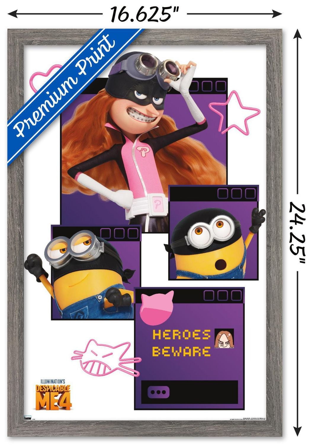 Illumination Despicable Me 4 - Heroes Beware Wall Poster, 22.375" x 34"