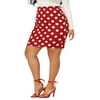 MODA NOVA Juniors' Plus Elegant Polka Dots Elastic Waist Spring Mini Skirts Red 3X