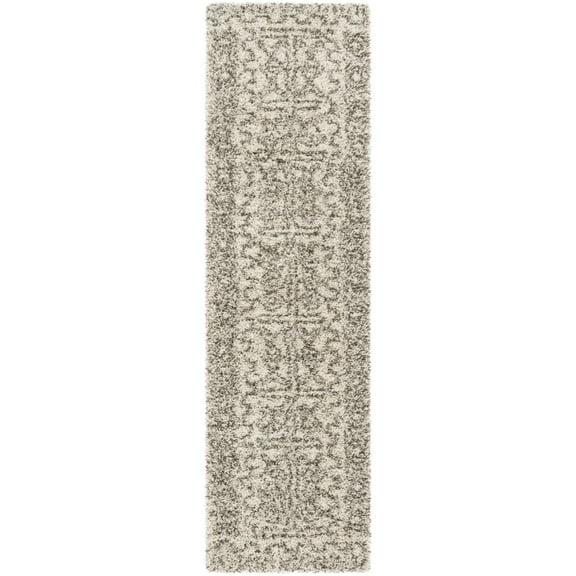 SAFAVIEH Hudson Raphael Geometric Shag Runner Rug, Ivory/Grey, 2'3" x 8'