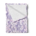 thumbnail image 2 of Floral Soft Flannel Fleece Throw Blanket, Botanical Theme Abtract Flowers Pattern Spring Blossom Motifs, Cozy Plush for Indoor and Outdoor Use, 50" x 60", Pastel Purple Lavender, by Ambesonne, 2 of 5