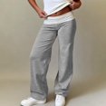 thumbnail image 6 of Delayuji Women's Wide Leg Pants Fitness Yoga Pants Stretchy Bell Bottoms Leggings Roll Over Pants, 6 of 7