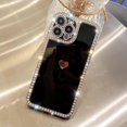 thumbnail image 2 of UBIUO Luxury iPhone 12 Pro Max Cute Case for Women,Glitter Sparkle Bling Rhinestones Case Plating Love Hearts Camera Protective Girly Case Cover Desig, 2 of 5