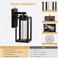 thumbnail image 5 of VIANIS Outdoor Wall Lantern, Oil-Rubbed Bronze Exterior Garage Light Fixtures Wall Mount Sconce Lamp, Anti-Rust Metal LED Front Porch Lights, Modern Dusk to Dawn Outside Lighting Fixtures for House, 5 of 7
