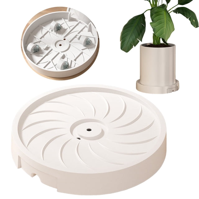 Pots de Plantes Jardinières avec Roues Cachées Support Roulant Intérieur Extérieur Soucoupe Plateau Rond pour Grands Pots Pot de Fleurs Patio Pots de Fleurs Jardinières Intérieur Extérieur