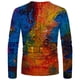 thumbnail image 5 of Camisetas Honeeladyy de manga raglán para hombre, camiseta holgada de cuello redondo con estampado 3D de manga larga para hombre, 5 of 5