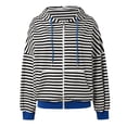 thumbnail image 6 of Womens Zip Up Hoodies Striped Fashion Sweatshirts Long Sleeve Jacket With Pockets 2024 Teen Girls Fashion Clothes Sweatcoat Zip up Sweatshirt Women Zipper Front Hoodies Hooded Sweatshirt Womens Hooded, 6 of 8
