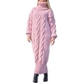thumbnail image 3 of xiaxaixu Robe Longue d'Hiver en Tricot pour Femmes Couleur Unie Manches Longues Col Montant Robe Chandail Ample, 3 of 3