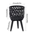 thumbnail image 3 of SLYNSHome Rattan Planter Basket with Stand for Living Room Decorations Flowers Pot Holders with Legs Plants Container for Home Garden - Black, 3 of 7